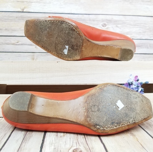 GIANVITO Rossi 37 Orange Buckle Kitten Heels - Picture 8 of 8